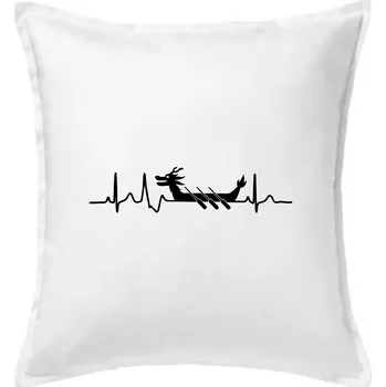 Polštář EKG dračí loď - Polštář 50x50 - 50x50 - Pouze potah ( Bílá )
