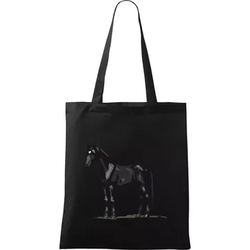 Černý kůň pixel - Taška bavlněná - 42 x 38 cm ( Černá )