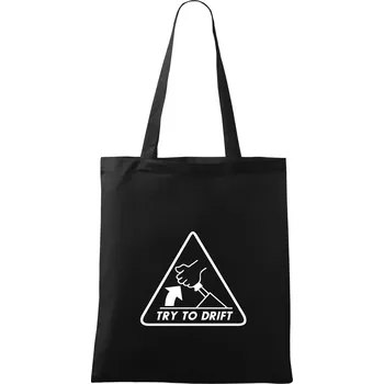 Nákupní taška Try to drift - Taška bavlněná - 42 x 38 cm ( Černá )