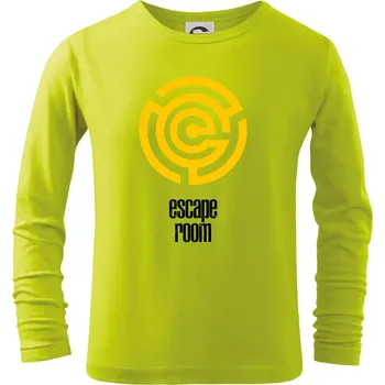 Dětská móda Escape room labyrint - Triko dětské Long Sleeve - 158 cm/12 let ( Limetková )