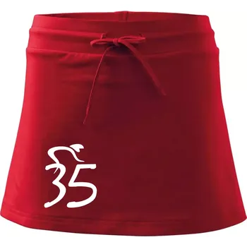 Dámská sukně Cyklista slaví pětatřicítku (35) - Sportovní sukně - two in one - S ( Červená )