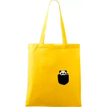 Panda v kapse - Taška bavlněná - 42 x 38 cm ( Žlutá )