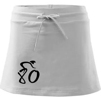 Dámská sukně Cyklista slaví osmdesátiny (80) - Sportovní sukně - two in one - XL ( Bílá )