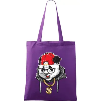 Hip hop panda - Taška bavlněná - 42 x 38 cm ( Fialová )