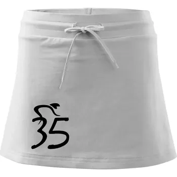 Dámská sukně Cyklista slaví pětatřicítku (35) - Sportovní sukně - two in one - XS ( Bílá )
