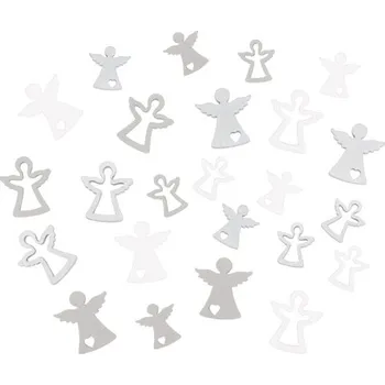 Vánoce Anděl Přerov, s.ro. Anděl dřevěný šedý a bílý 2,5 cm 12 ks + 3,5 cm 12 ks