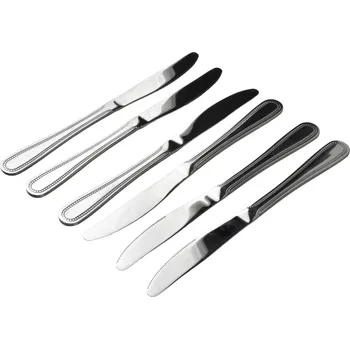 Sada 6 ks příborových nožů CHAMILE 22 cm stříbrná