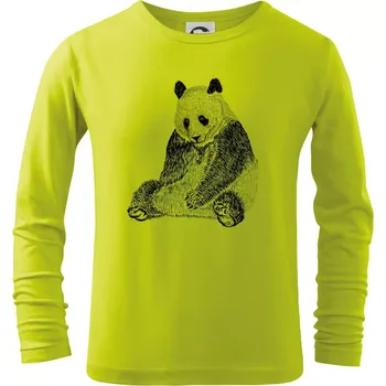 Dětská móda Smutná panda - Triko dětské Long Sleeve - 134 cm/8 let ( Limetková )