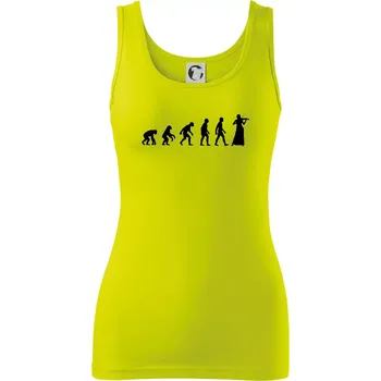 Dámské tričko Evoluce houslistka - Dámské tílko - L ( Limetková )