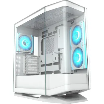 PC skříň Cougar gaming COUGAR PC skříň FV270 White Mid tower tempered curved glass perimeter quick detachable air filters up to 9 fans, CGR-58M6W