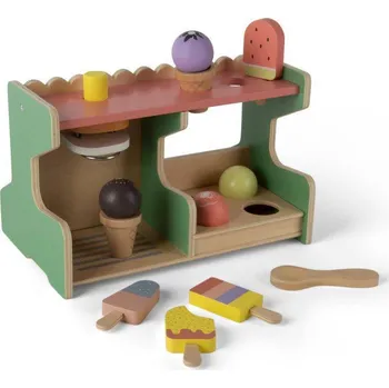 Hra na obchod Dantoy Playful Wood dřevěný zmrzlinový stánek 12 ks
