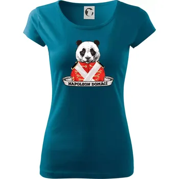 Dámské tričko Napoleon domácí panda - Dámské triko Pure - M ( Petrolejová )