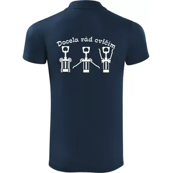 Pánská košile Docela rád cvičím - Polokošile Victory sportovní (dresovina) - 3XL ( Námořní modrá (velmi tmavá - téměř černá) )