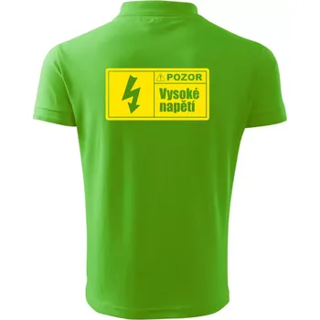 Pánská košile Pozor vysoké napětí - Polokošile pánská Pique Polo 203 - 4XL ( Apple Green )