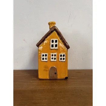 Svícen Keramický domeček na čajovou svíčku 9x16cm 2