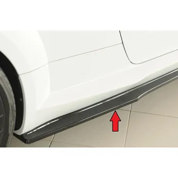 PC tuning Rieger spoiler pod boční práh (ca. 19mm) mont. strana pravá pro Audi TTS 8J-FV, 8S roadster, 07/14-08/18, plast ABS lakovaný do černé lesklé barvy