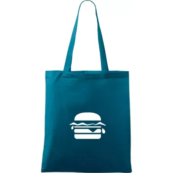 Hamburger ikona - Taška bavlněná - 42 x 38 cm ( Petrolejová )