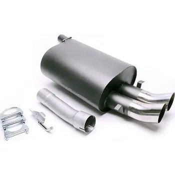 Zadní díl výfuku TA Technix sportovní výfuk - BMW 5 E39 Touring 6-válec benzín, 2x 76 mm DTM zahnutá nerezová koncovka bez pertlu