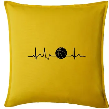 Polštář EKG basketbal míč - Polštář 50x50 - 50x50 - Pouze potah ( Žlutá )