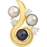 Zlatý přívěsek Vivara ze žlutého zlata s přírodními perlami a Brilliance Zirconia FNN22198PGYWP