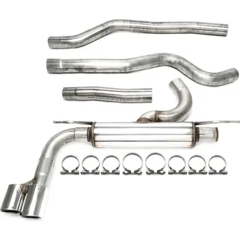 Zadní díl výfuku TA Technix sportovní nerezový catback výfuk - BMW 3 F30 sedan včetně xDrive 316d / 318d / 320d, 2x 80 mm rovná nerezová koncovka s pertlem