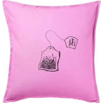 Polštář Čaj - čajův nápoj - Polštář 50x50 - 50x50 - Pouze potah ( Růžová )