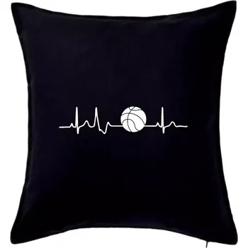 Polštář EKG basketbal míč - Polštář 50x50 - 50x50 - Pouze potah ( Černá )