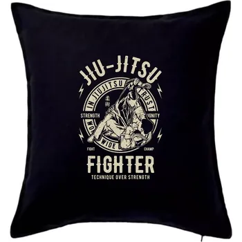 Polštář Jiu Jitsu logo kulaté - Polštář 50x50 - 50x50 - Pouze potah ( Černá )