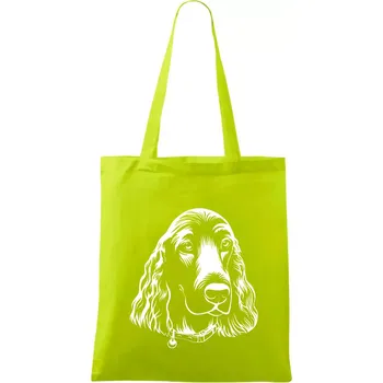 Kokršpaněl - hlava kreslená - Taška bavlněná - 42 x 38 cm ( Limetková )