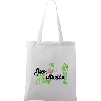 Jsem vitarián - nápis - Taška bavlněná - 42 x 38 cm ( Bílá )