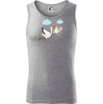 Čáp čekáme miminko - neutrální - Tílko pánské Core - S ( Tmavě šedý melír )