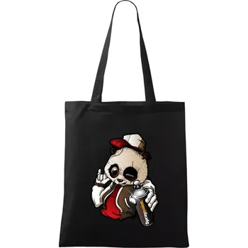 Nákupní taška Graffiti panda - Taška bavlněná - 42 x 38 cm ( Černá )