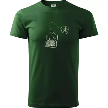 Čaj - čajův nápoj - Triko extra velké (5-8XL) - 7XL ( Lahvově zelená )