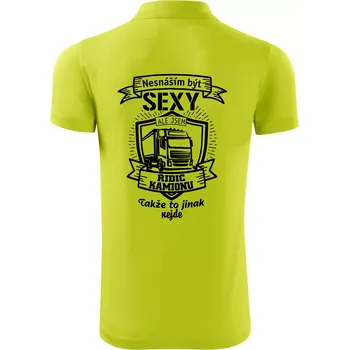 Pánská košile Nesnáším být sexy - Řidič kamionu ERB - Polokošile Victory sportovní (dresovina) - XL ( Limetková )