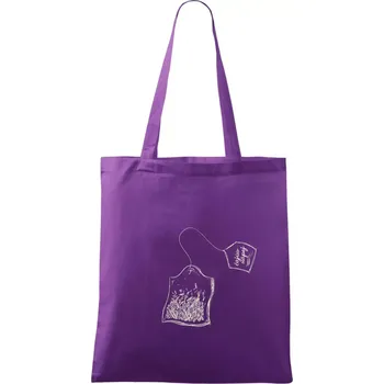 Čaj - čajův nápoj - Taška bavlněná - 42 x 38 cm ( Fialová )