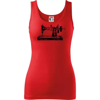 Dámské tričko Šicí stroj - starý kreslený - Dámské tílko - M ( Červená )