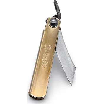 Pracovní nůž Japonský zavírací nůž NAGAO KANEKOMA Higonokami Warikomi z uhlíkové oceli SK5 - 35 mm - vínové pouzdro