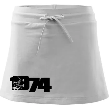Dámská sukně Husákovo dítě - 1974 - Sportovní sukně - two in one - S ( Bílá )