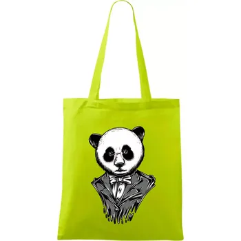 Panda gentleman - Taška bavlněná - 42 x 38 cm ( Limetková )