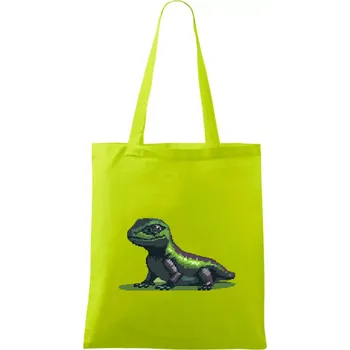 Leguán pixel - Taška bavlněná - 42 x 38 cm ( Limetková )