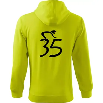 Pánská móda Cyklista slaví pětatřicítku (35) - Mikina s kapucí na zip trendy zipper - 2XL ( Limetková )