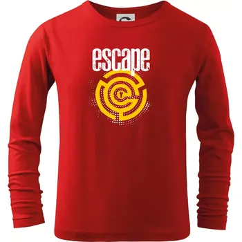 Chlapecké tričko Escape labyrint - Triko dětské Long Sleeve - 122 cm/6 let ( Červená )