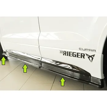 PC tuning Rieger spoiler pod boční práh (3 dílný) mont. strana levá pro Seat Ateca Cupra 5FP, 09/18-07/20, plast ABS lakovaný do černé lesklé barvy