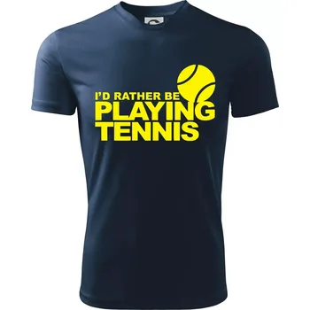 Chlapecké tričko Playing tennis - Dětské triko sportovní (dresovina) - 122 cm/6 let ( Námořní modrá (velmi tmavá - téměř černá) )