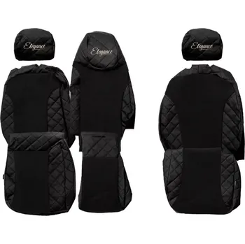 Ochranný autopotah Potahy sedadel (1+2) - Elegance Q, RENAULT TRAFIC III (03.2014-12.2023) - Dvojité sedadlo spolujezdce 1+2