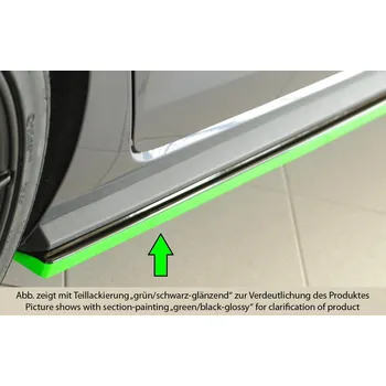 PC tuning Rieger spoiler pod boční práh mont. strana pravá pro Volkswagen Polo AW 5-dvéř., 06/21-, plast ABS lakovaný do černé lesklé barvy