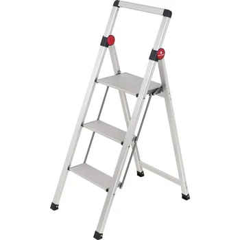 Schůdek TOOLCRAFT TO-10104639 Slitina hliníku dvojité pevné schůdky skládací, Montáž bez nářadí stříbrná EN 14183 3.9 kg