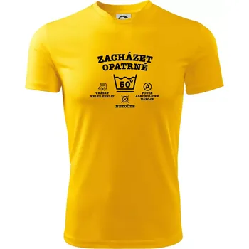 Chlapecké tričko Zacházet opatrně 50 - Dětské triko sportovní (dresovina) - 146 cm/10 let ( Žlutá )
