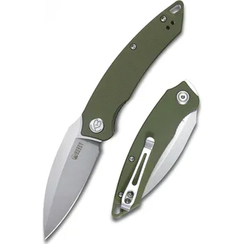 kapesní nůž Kubey KU333E Leaf kapesní nůž 7,6 cm, Bead Blasted, zelená, G10, spona