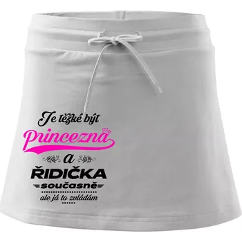 Dámská sukně Je těžké být princezna - řidička - Sportovní sukně - two in one - S ( Bílá )